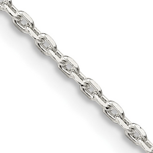 Sterling Silver 1.5mm Beveled Oval Cable Chain