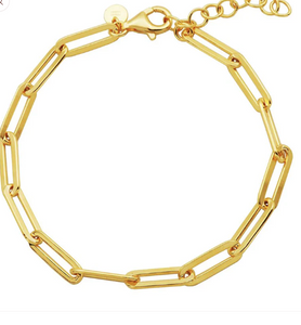 Charles Garnier Gold Tone Paperclip Bracelet