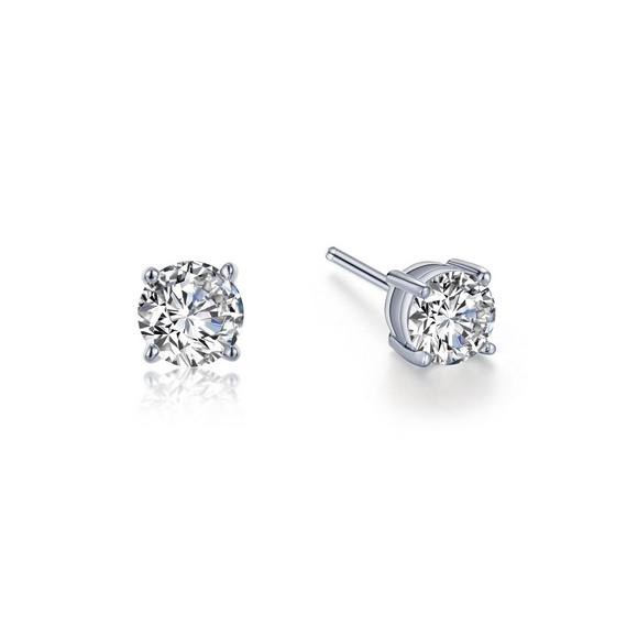 Lafonn Sterling Silver 1.00ct 4 Prong Round Stud Earrings