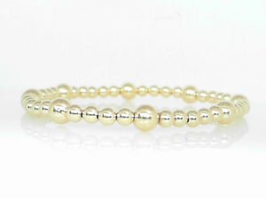 Gold Filled 4+6mm Beaded Stretch Bracelet