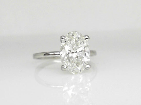 White Gold Lab Grown Diamond Oval Solitaire