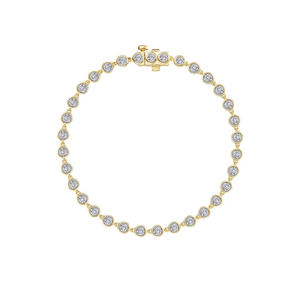 Lafonn Gold Plated Bezel-Set Simulated Diamond Tennis Bracelet