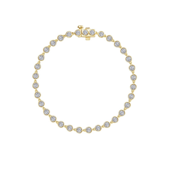 Lafonn Gold Plated Bezel-Set Simulated Diamond Tennis Bracelet
