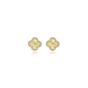 Sterling Silver Gold Plated Lafonn Clover Stud Earrings