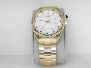 Moore's Elite Mens' Gold Watch with White Dial