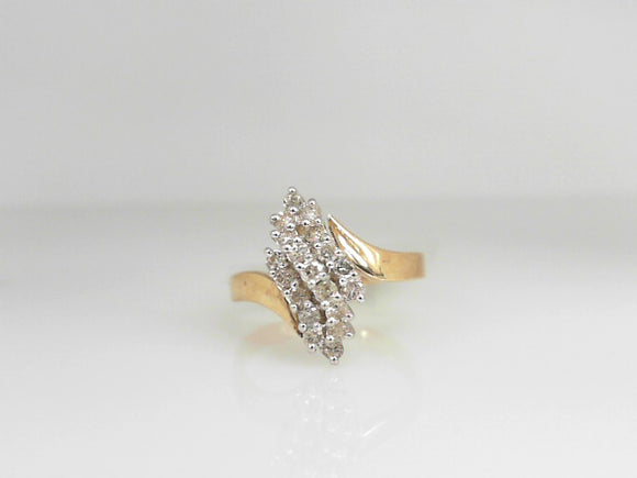Yellow Gold Diamond Cluster Ring