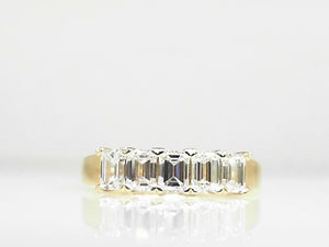 14k Yellow Gold Lab Emerald Cut Diamond 1.19ct Band