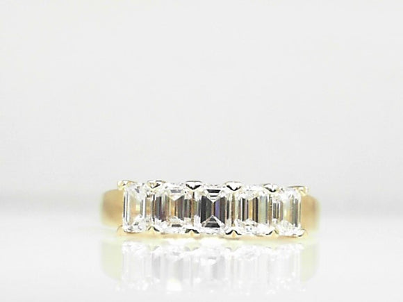 14k Yellow Gold Lab Emerald Cut Diamond 1.19ct Band