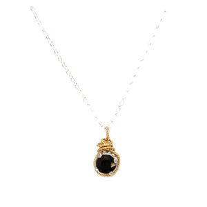 Earth Grace Sterling Silver Birthstone Necklace- Ebony