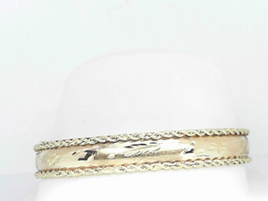 14k Yellow Gold Filagree Rope Bangle Bracelet