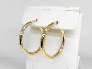 Yellow Gold Medium Sized Tube Hoops