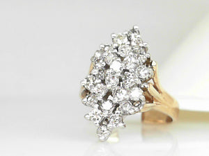 Yellow Gold Diamond Cluster Ring