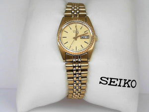 Ladies Seiko Gold Tone Watch with Champagne Dial- 50% Off