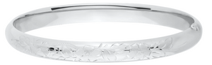 Sterling Silver 8mm Floral Bangle Bracelet