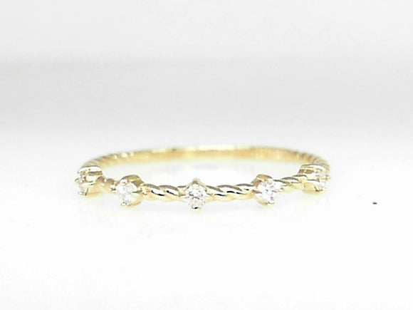 14k Yellow Gold Diamond 0.10ct Band