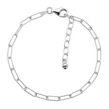 Charles Garnier Sterling Silver Diamond-Cut Paperclip Bracelet