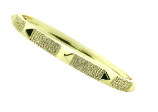 Gold Fill CZ Brilliant Cut Bangle Bracelet
