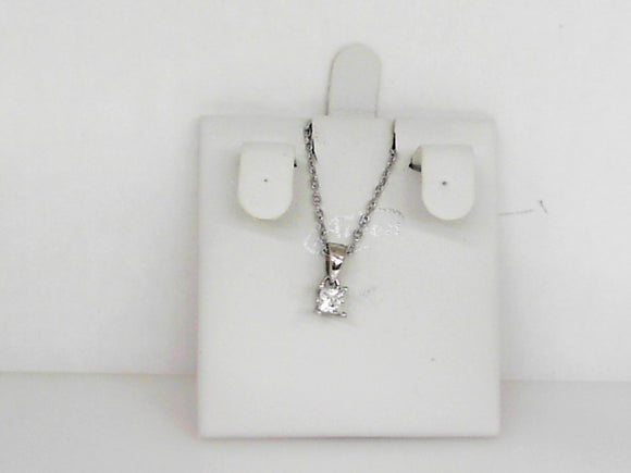 Sterling Silver Swarovski Crystal Solitaire Necklace