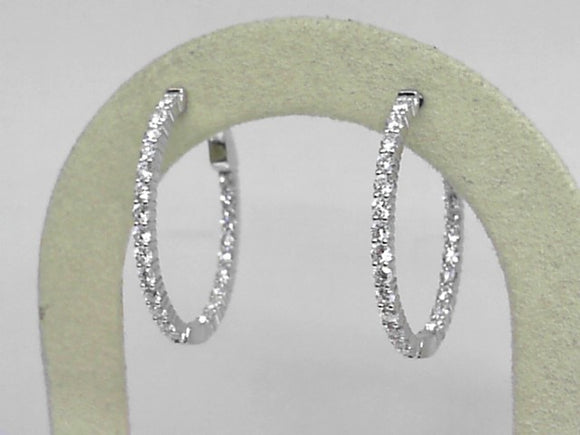 White Gold Lab Grown Diamond Inside-Out Hoops