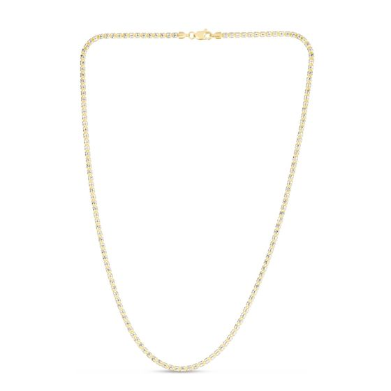 Two-Tone Fancy Diamond-Cut Ice Chain