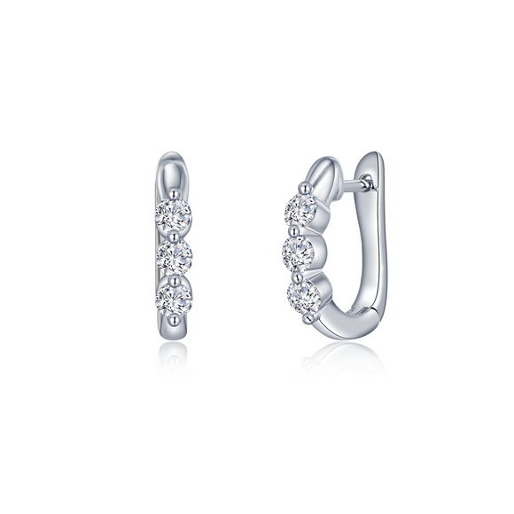 Lafonn Simulated Diamond 3 Stone Huggies