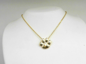 Sterling Silver/Yellow Gold Bonded Paw Print Necklace