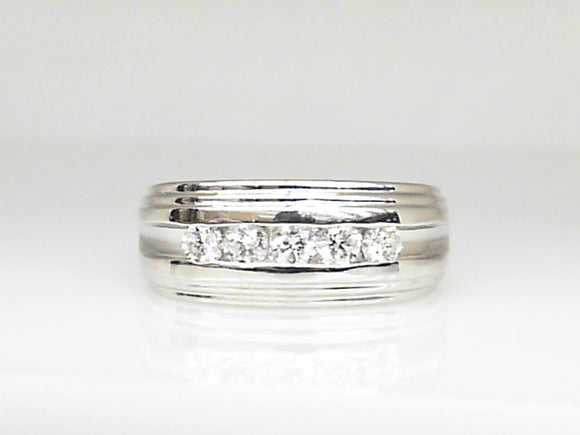 White Gold Men's Diamond Wedding Band