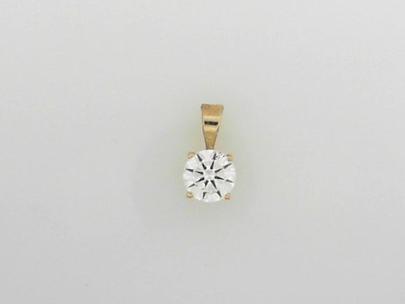 Yellow Gold Lab Grown Diamond Solitaire Pendant