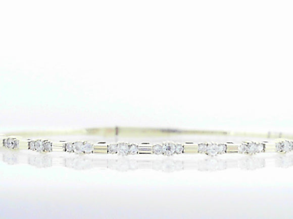 14k Yellow Gold Diamond 0.80ctw Flex Bangle Bracelet