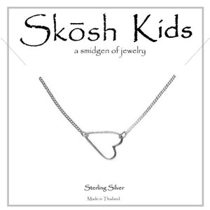 Skosh Kids Silver Open Heart Necklace 13.5+1"