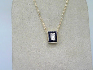 Yellow Gold Sapphire and Diamond Necklace