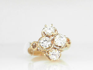 Yellow Gold Four Round Diamond Fashion Ring