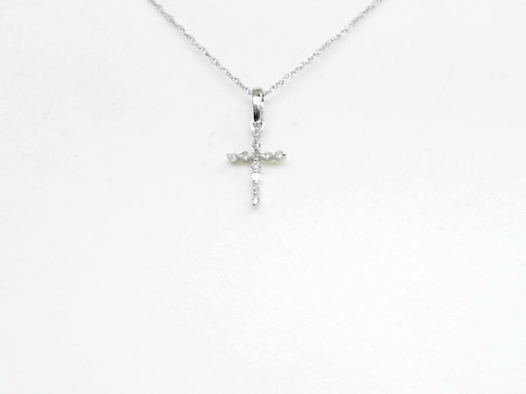 White Gold Diamond Cross Necklace