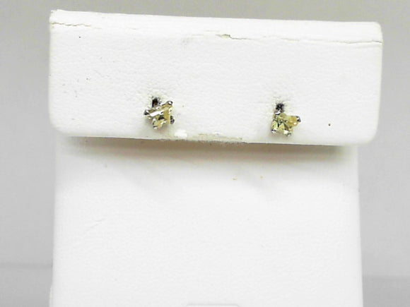 White Gold Baby Butterfly Birthstone Studs- August