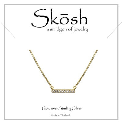 Skosh Gold CZ Bar Necklace