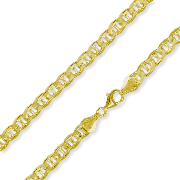 18K Yellow Gold Bonded with Sterling Silver Anchor Chain 22
