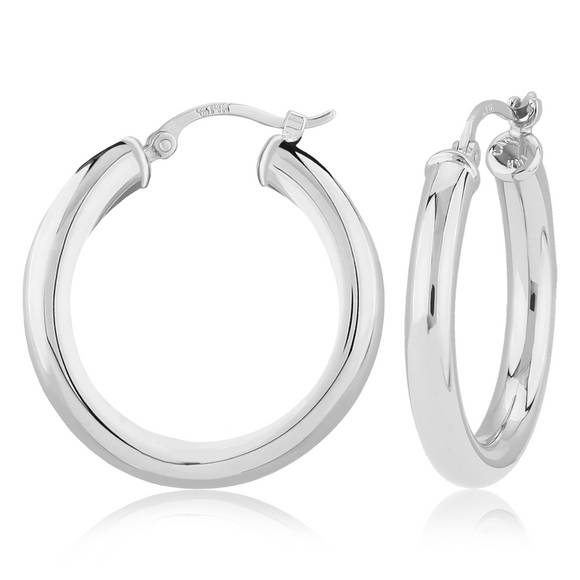 Sterling Silver 3mm x 20mm Loop Earrings