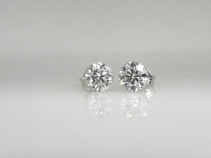 White Gold Lab Grown Invisible Set Diamond Studs