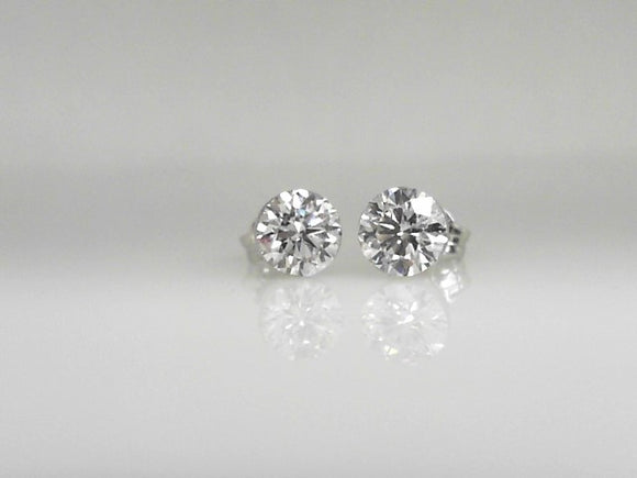 White Gold Lab Grown Invisible Set Diamond Studs