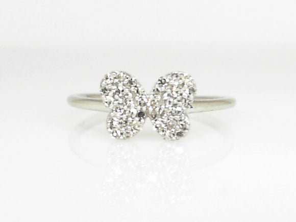 10K WG .20 CTW Pave Diamond Butterfly Ring