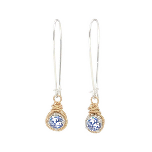 Sterling Silver Birthstone Color Earrings - June
