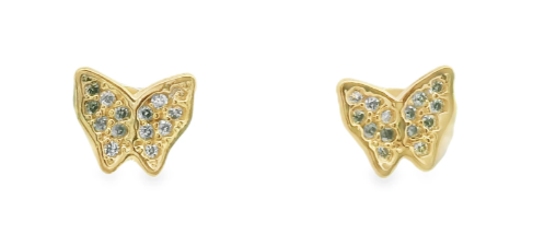 Gold Filled CZ Butterfly Studs