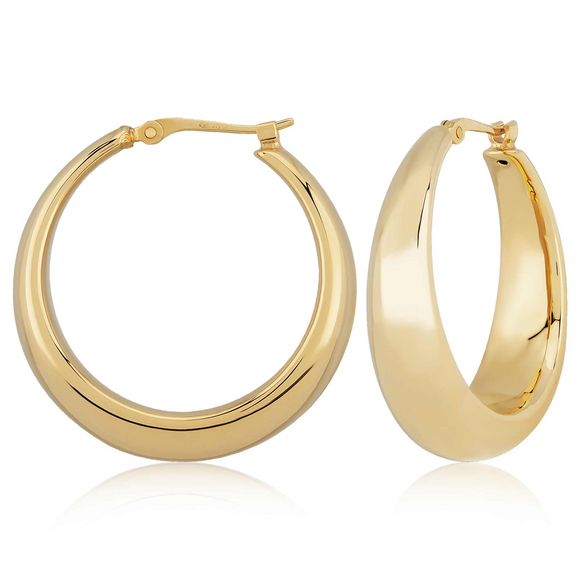 Gold Plated Chunky Hoop Earrings