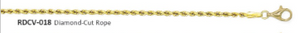 18K Gold Bonded with Sterling Silver 20" Rope Chain