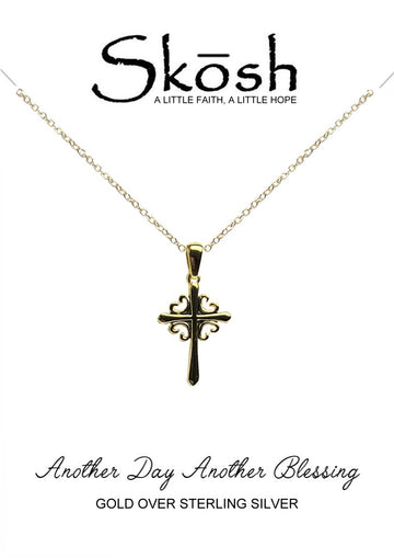 Skosh Gold Plated Cross Necklace