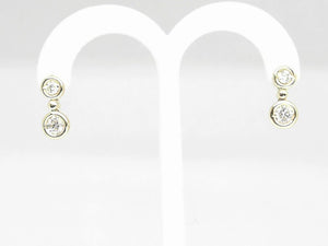 Yellow Gold Diamond Bezel Set Earrings