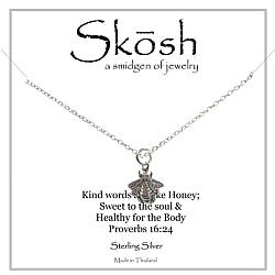 Skosh Oxidized Sterling Silver Honey Bee Necklace