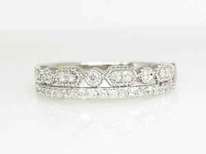 White Gold Double Row Diamond Band