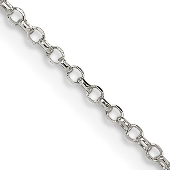 Sterling Silver Rhodium Plated 1.5mm Diamond-cut Cable Chain