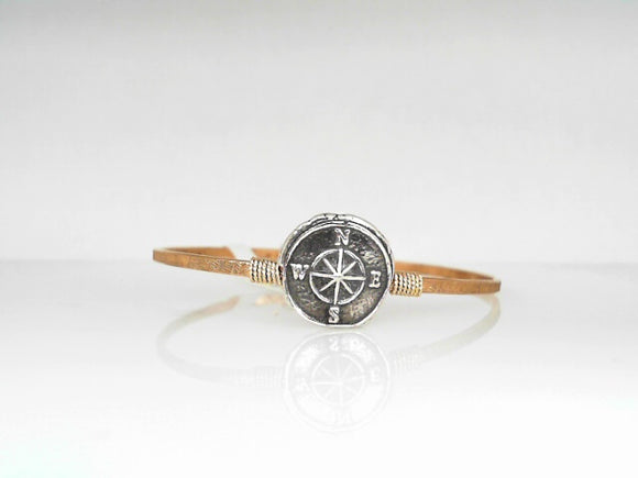 Earth Grace Gold Filled/Bronze Compass Bracelet 